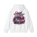 Racing Hoodie — "Speed Racing" Pink Muscle Car Graphic Pullover