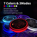 1PCS/2PCS/4PCS LED Cup Holder Lights for Car, Rechargeable 7 Color-Changing Light up Cup Holder Insert Coasters, Car Accessories for Teens