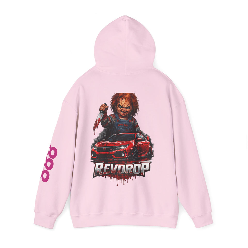 Chucky Reddrop Hoodie — Horror Car Graphic Pullover