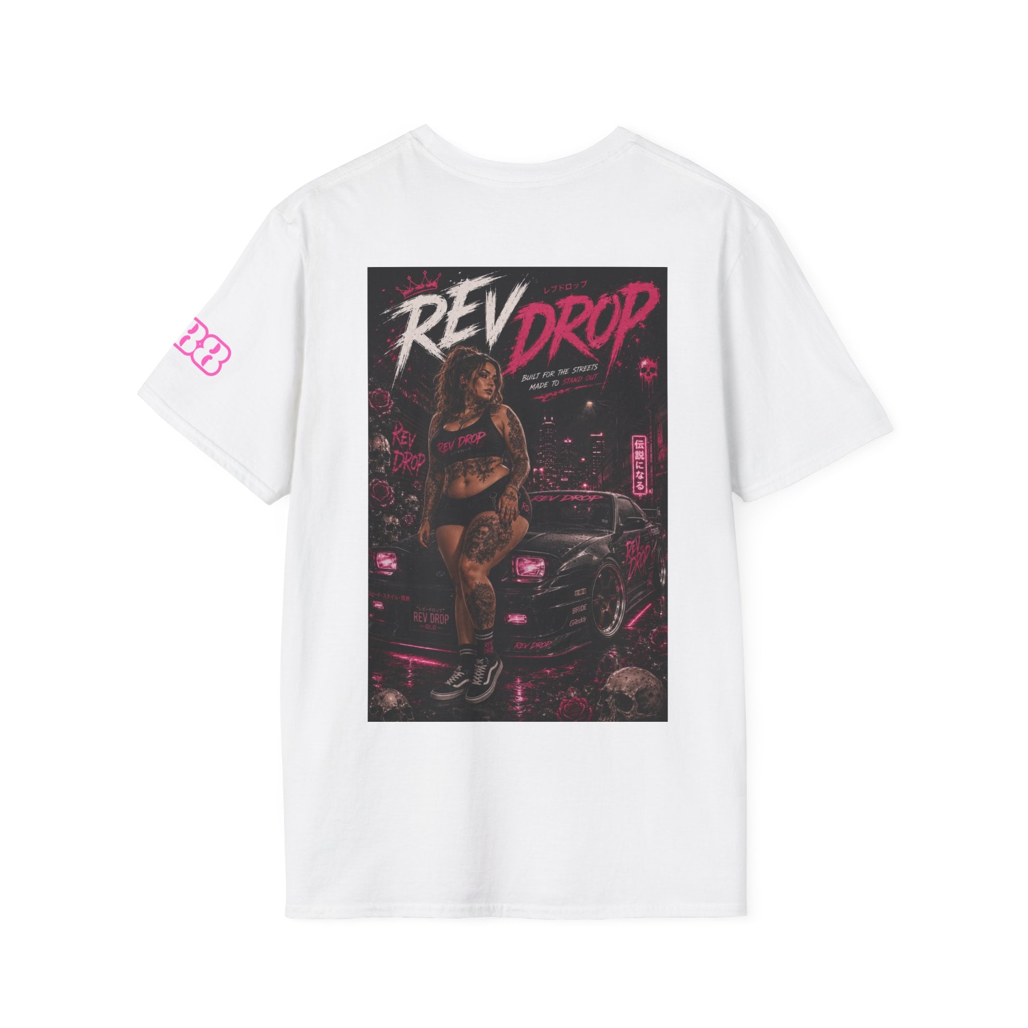 Retro Badge T-Shirt — "Red Drop" Vintage Surf Logo Chest Tee