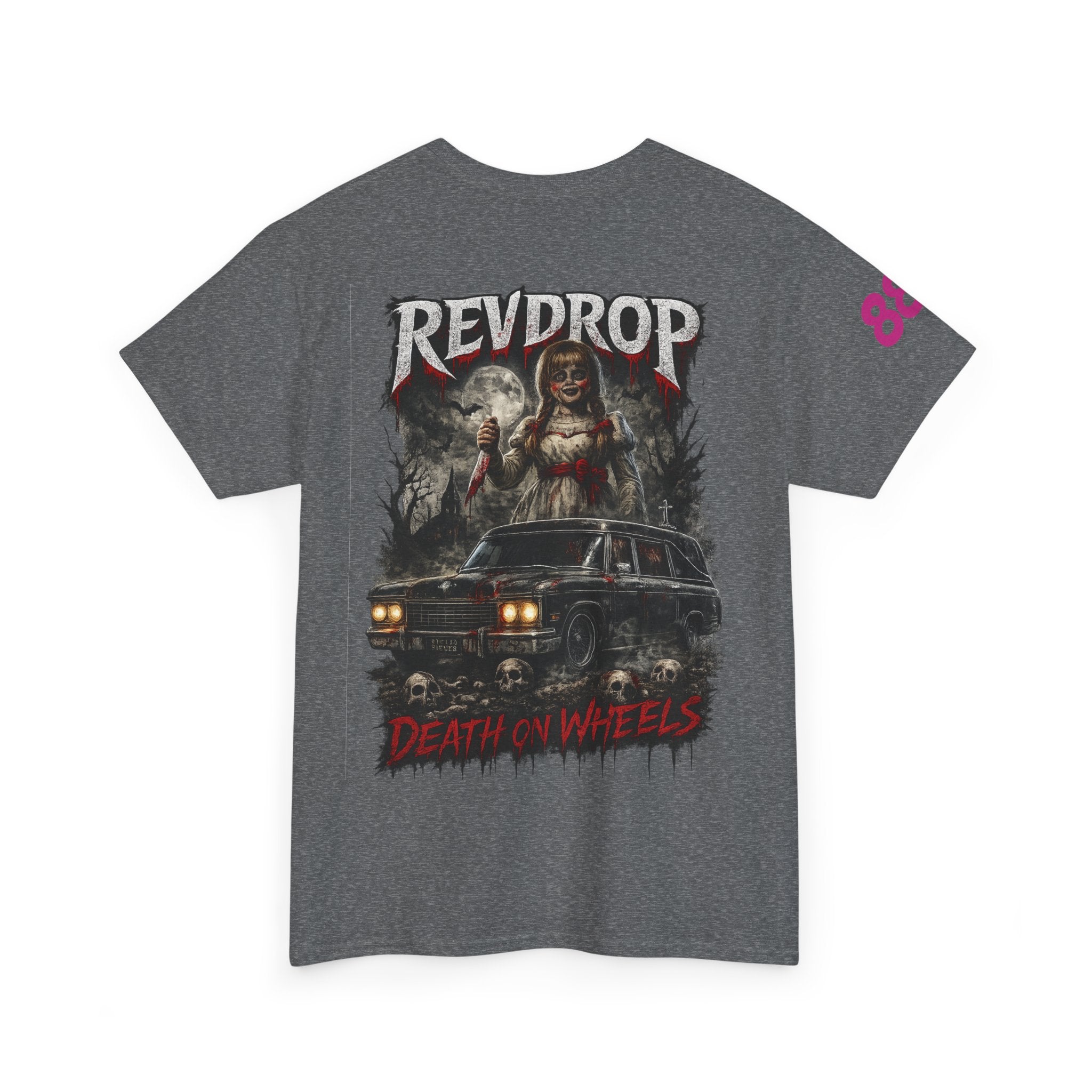 Graphic Tee — “Revdrop: Death on Wheels” Horror Car Band Shirt