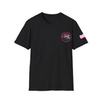 T-Shirt — Retro Pink 'Red Drop' Badge Tee