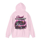 Racing Hoodie — "Speed Racing" Pink Muscle Car Graphic Pullover