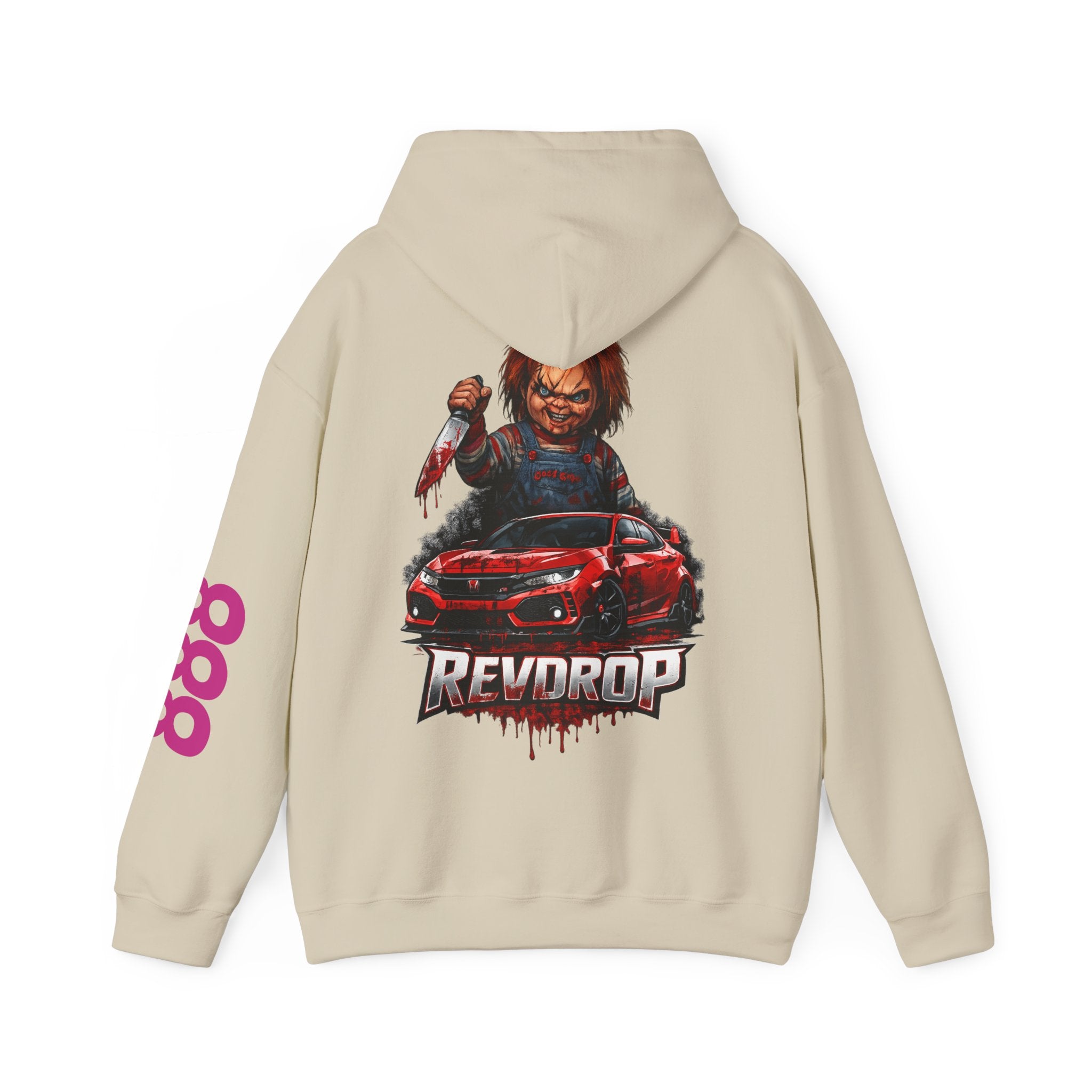 Chucky Reddrop Hoodie — Horror Car Graphic Pullover