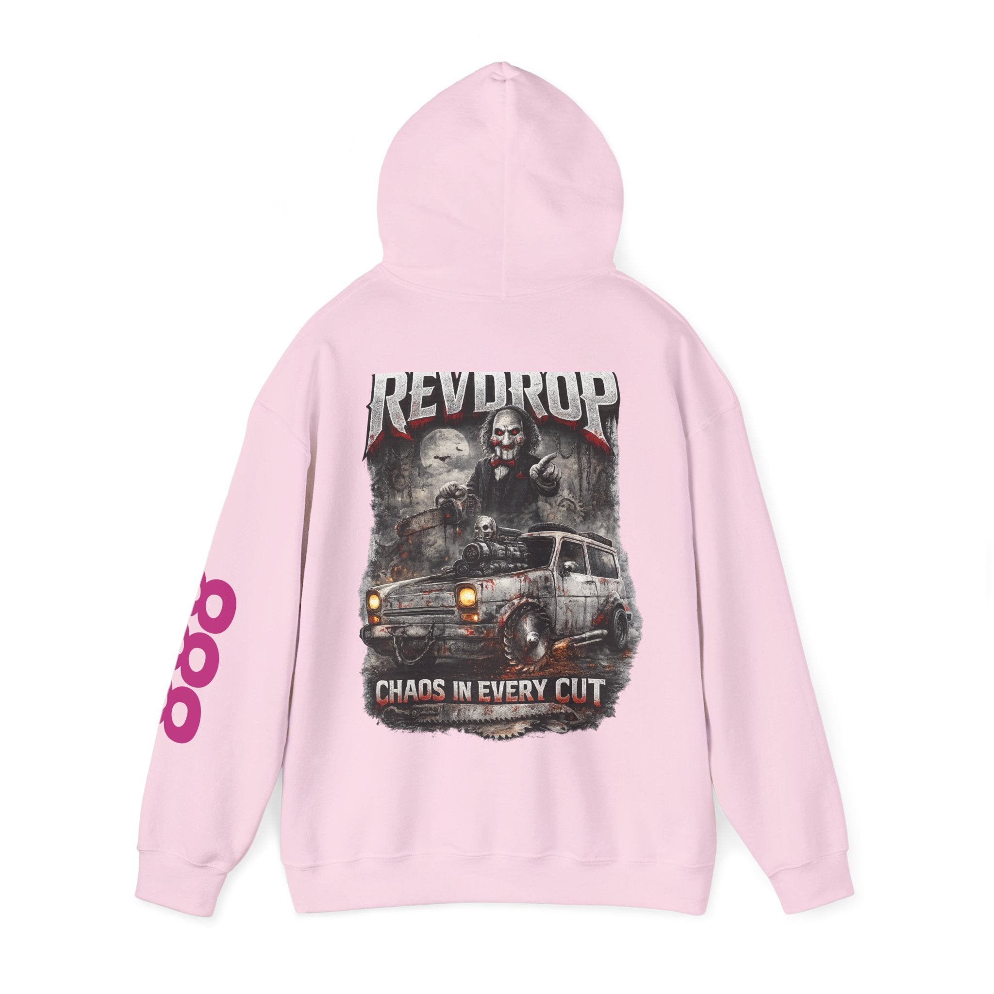 Hoodie — "Rev Up: Chaos In Every Cut" Gothic Car & Reaper Graphic