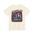 Retro Anime Racing Tee — "REVDROP" Cyberpunk Girl Graphic Shirt