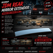 RevDrop™ Panoramic Rear View Mirror – Wide Angle Anti-Glare JDM Mirror Extender