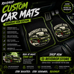 RevDrop™ Midnight Run Car Mats – JDM Horror Edition Front Floor Mat Set