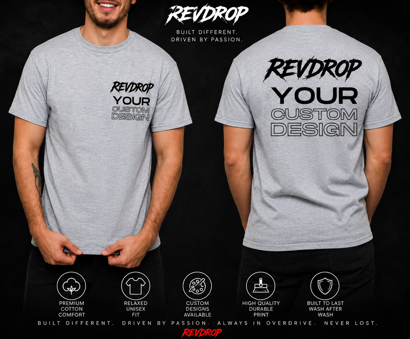 RevDrop Custom Apparel design