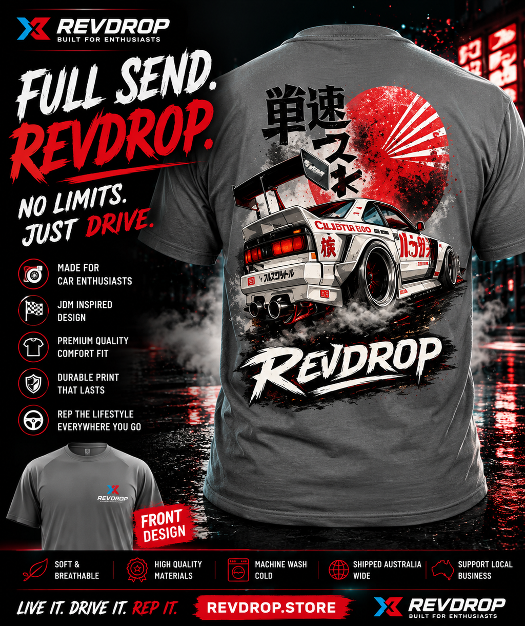🏁 RevDrop Japanese Drift Culture T-Shirt | JDM Streetwear Tee