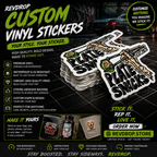 RevDrop™ Personalised Waterproof Vinyl Stickers – Custom Logo, Business, Laptop & Car Decals
