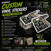 RevDrop™ Personalised Waterproof Vinyl Stickers – Custom Logo, Business, Laptop & Car Decals