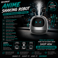 RevDrop™ Kawaii Anime Shaking Robot Car Diffuser – Cute Dashboard Air Freshener & Car Accessory