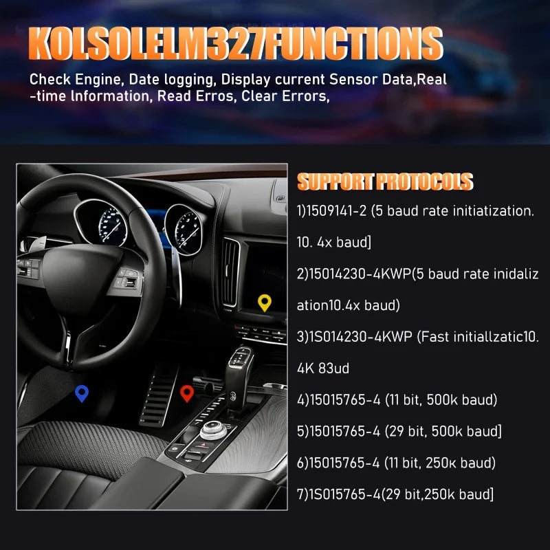 RevDrop™ Bluetooth OBD2 Car Diagnostic Scanner – Engine Code Reader & Real-Time Vehicle Scan Tool