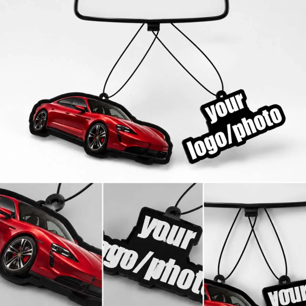 RevDrop™ Custom Photo Car Air Freshener – Personalised Scented Hanging Air Freshener with Your Photo or Logo